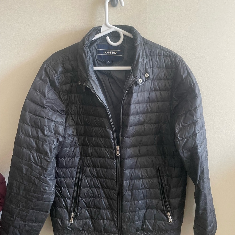Lands' End Men's Black Puffer Jacket